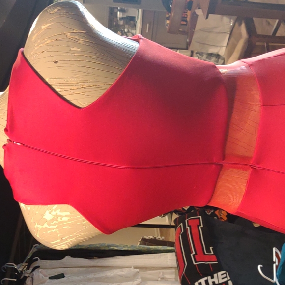 As U Wish Red Semi Sheer Maxi Dress Size  7 - Picture 7 of 10